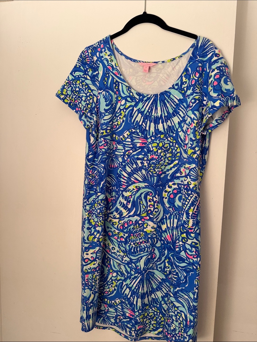 Lilly Pulitzer Blue Multi-Print Short Sleeve Shift Dress